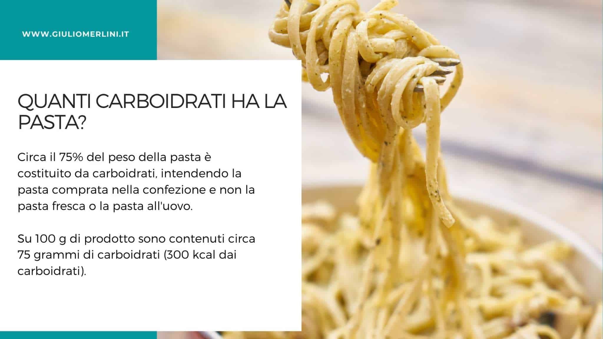 Quanti carboidrati ha la pasta